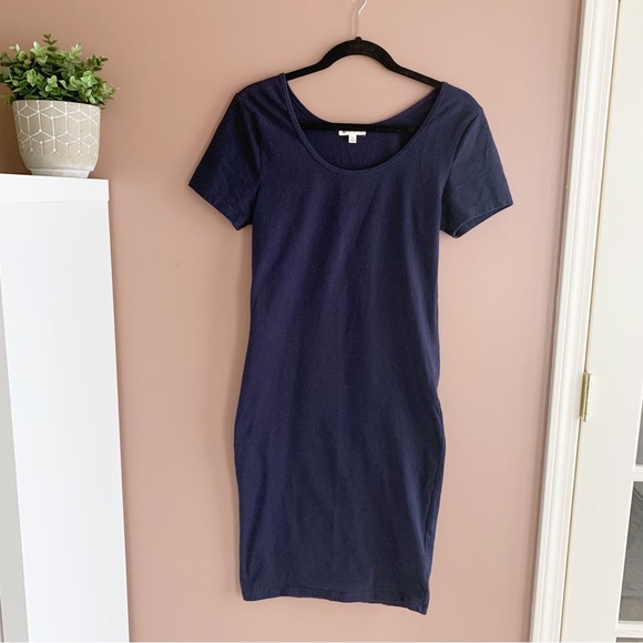 Zenana Premium navy t-shirt midi bodycon dress size large - Picture 2 of 7